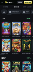 Interface Casino KinBet App