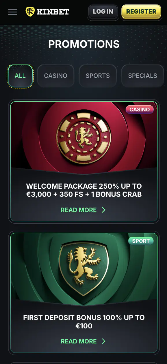 Interface Casino KinBet App