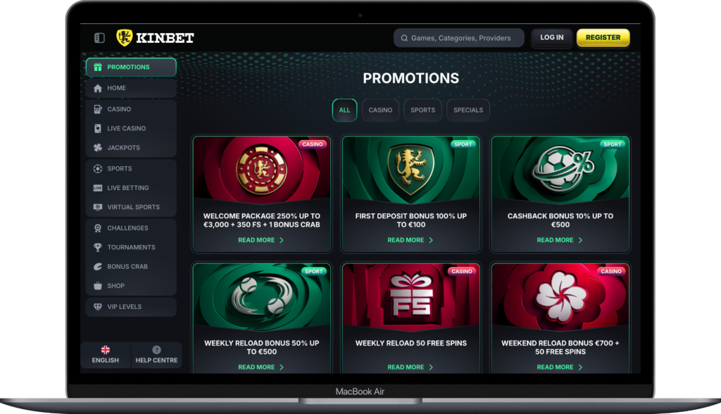 KinBet Casino Bonuses