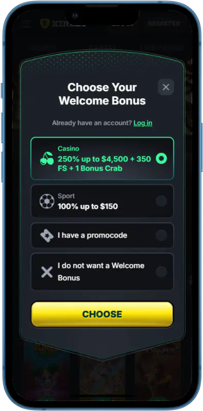 Registration at KinBet Casino Online